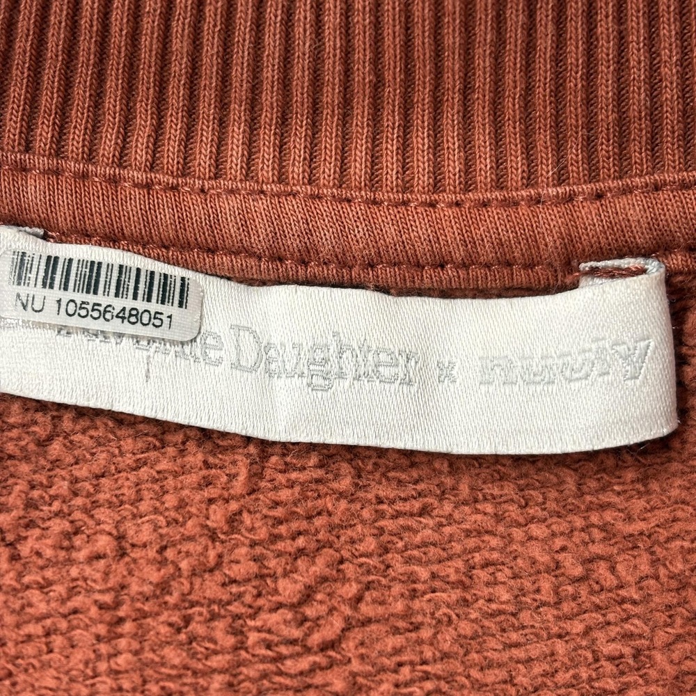 Favorite Daughter Nuuly Sweatshirt Womens Large Orange Terry Graphic Crewneck - Picture 7 of 13